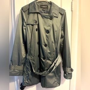 Liz Claiborne - trench rain jacket. Slate colored size large.